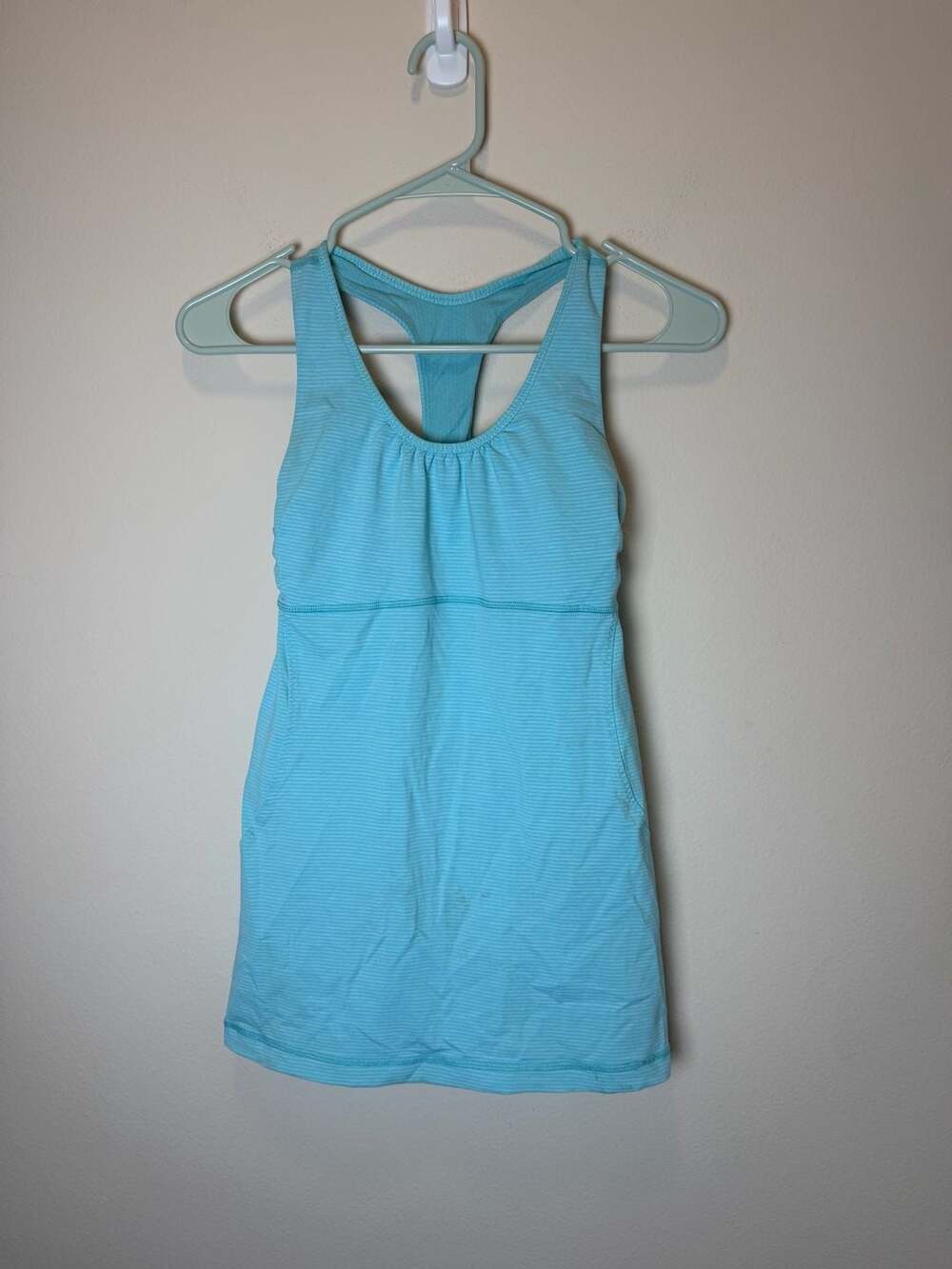 Lululemon Turbo Tank Size 6 Heathered Turquoise Striped